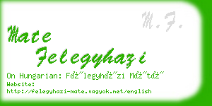 mate felegyhazi business card